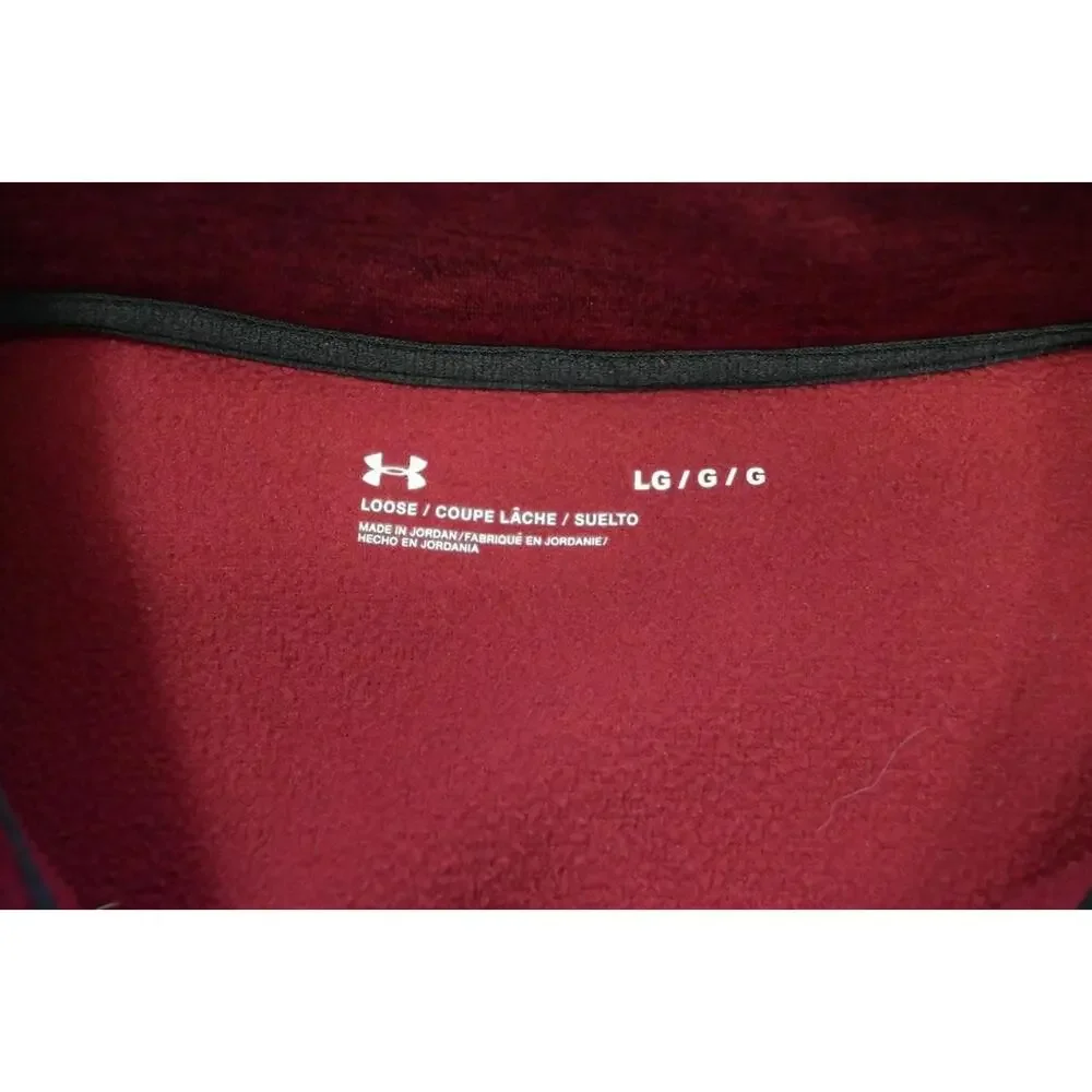 Under Armour 1/4 Zip Golf Jacket Fleece Loose Athletic Dark‎ Red Mens Size Large
